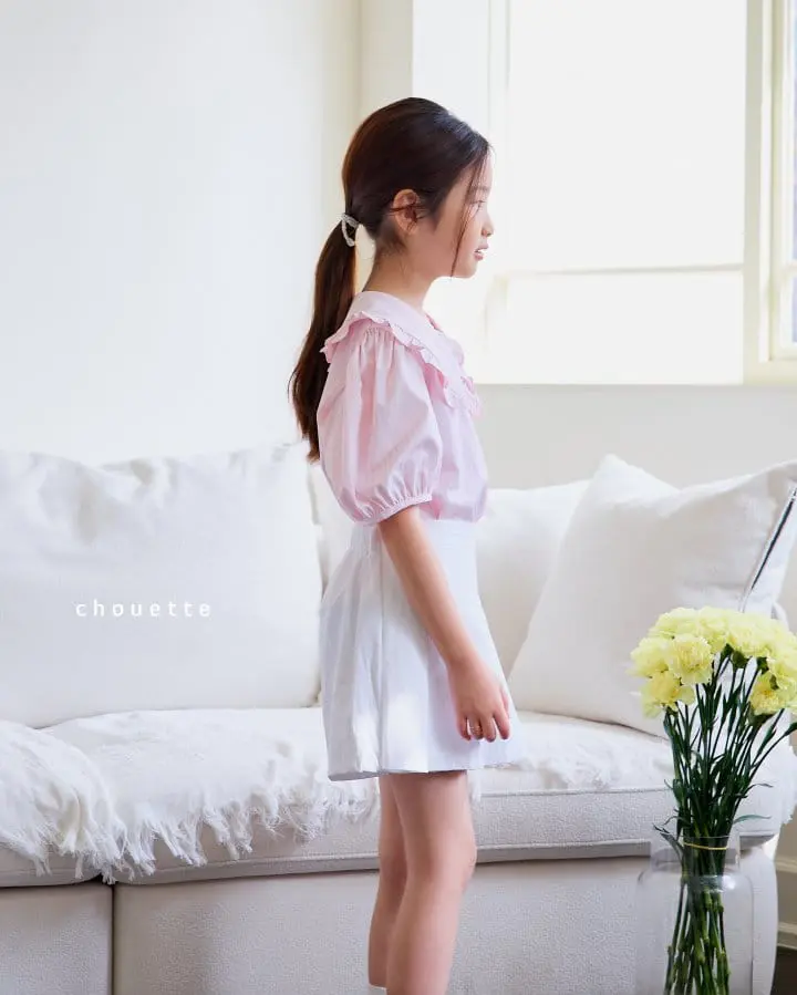 Chouette - Korean Children Fashion - #kidzfashiontrend - Frill Collar Blouse - 4