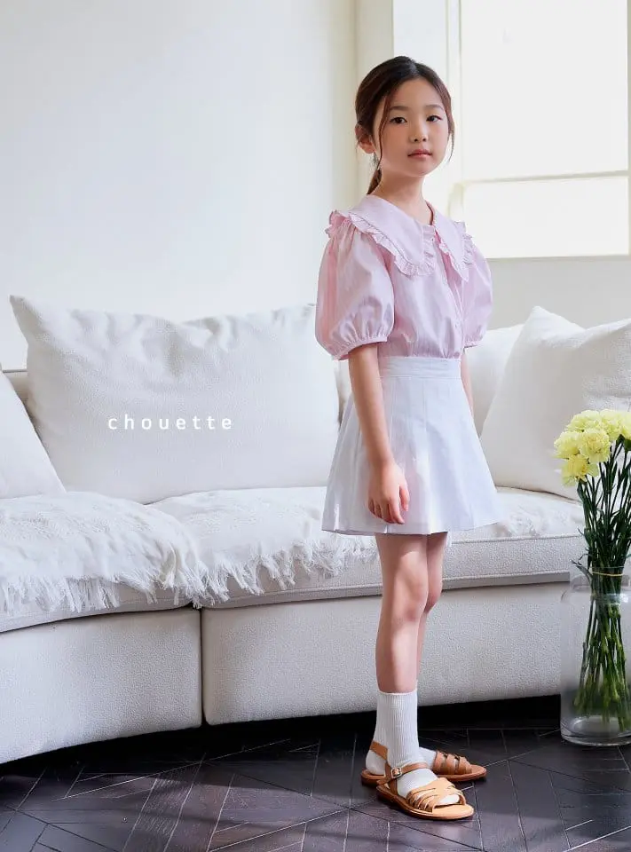 Chouette - Korean Children Fashion - #kidsshorts - Frill Collar Blouse