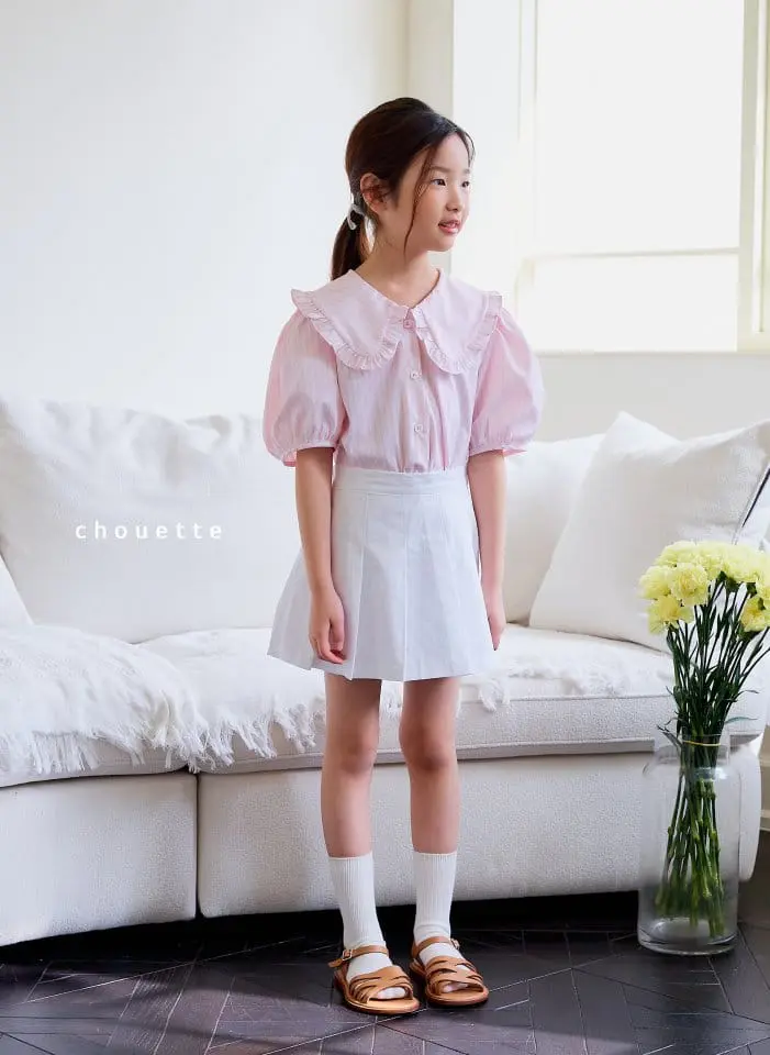 Chouette - Korean Children Fashion - #kidsstore - Frill Collar Blouse - 2