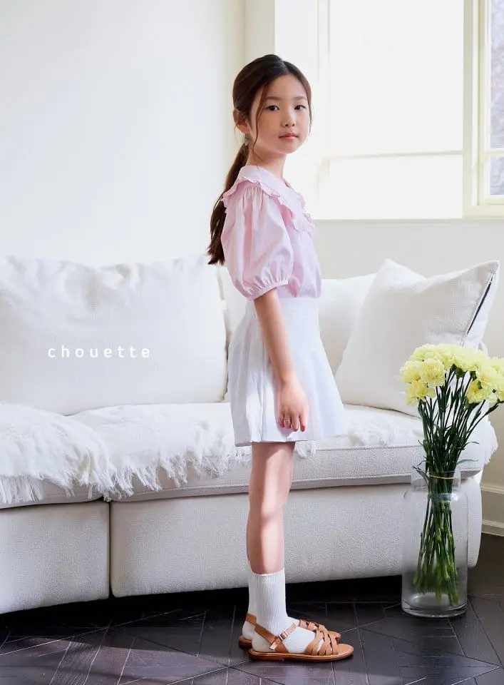 Chouette - Korean Children Fashion - #littlefashionista - Frill Collar Blouse - 5