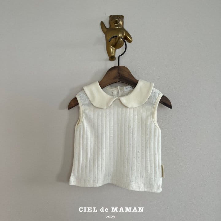 Ciel De Maman - Korean Baby Fashion - #babyoutfit - Round Collar Sleevelss Tee - 2