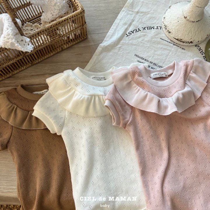 Ciel De Maman - Korean Baby Fashion - #babyoutfit - Knit Frill Body Suit - 9