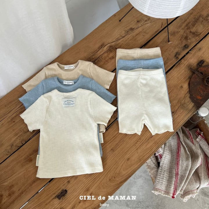 Ciel De Maman - Korean Baby Fashion - #babyoutfit - Modal Short Sleeve Top Bottom Set