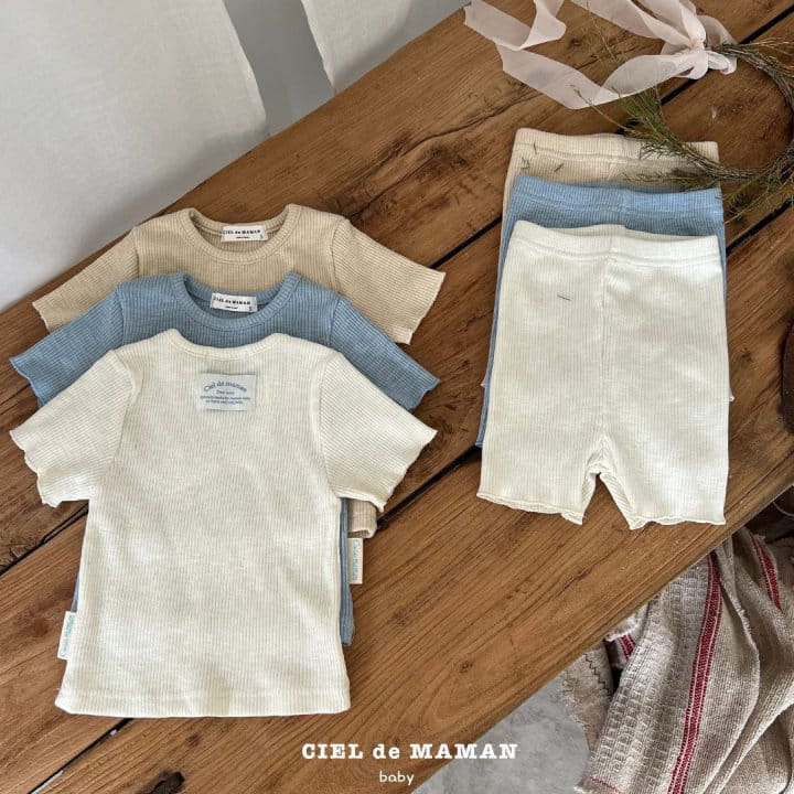 Ciel De Maman - Korean Baby Fashion - #onlinebabyshop - Modal Short Sleeve Top Bottom Set - 5