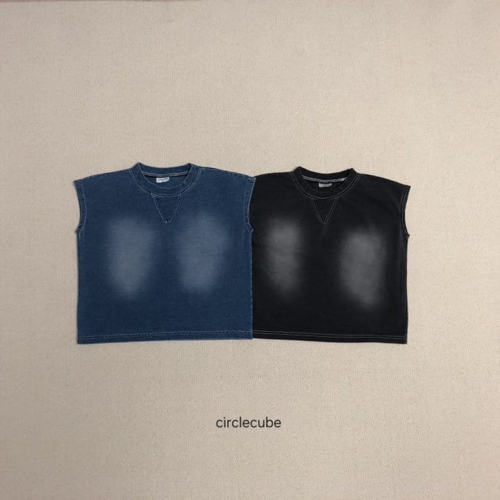 Circle Cube - Korean Children Fashion - #childofig - Indigo Sleeveless Tee - 9