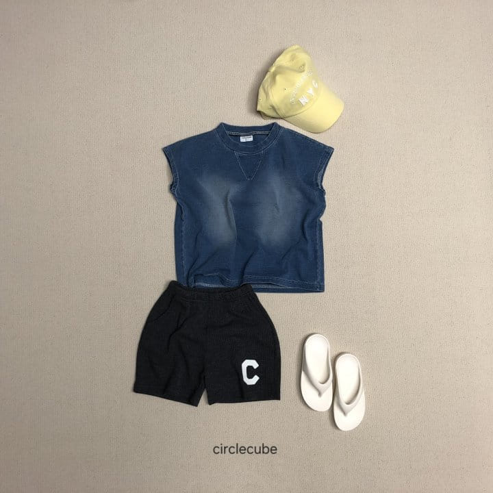 Circle Cube - Korean Children Fashion - #designkidswear - Indigo Sleeveless Tee - 11