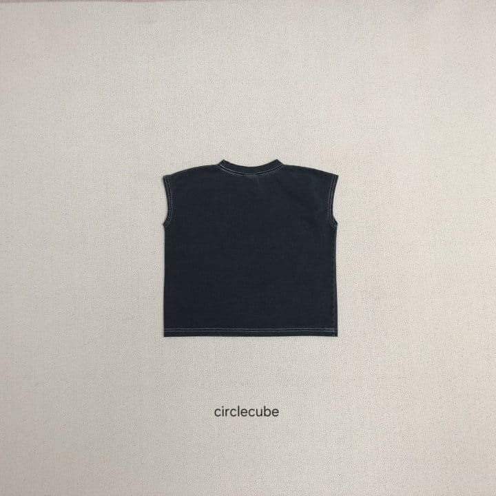 Circle Cube - Korean Children Fashion - #stylishchildhood - Indigo Sleeveless Tee - 8