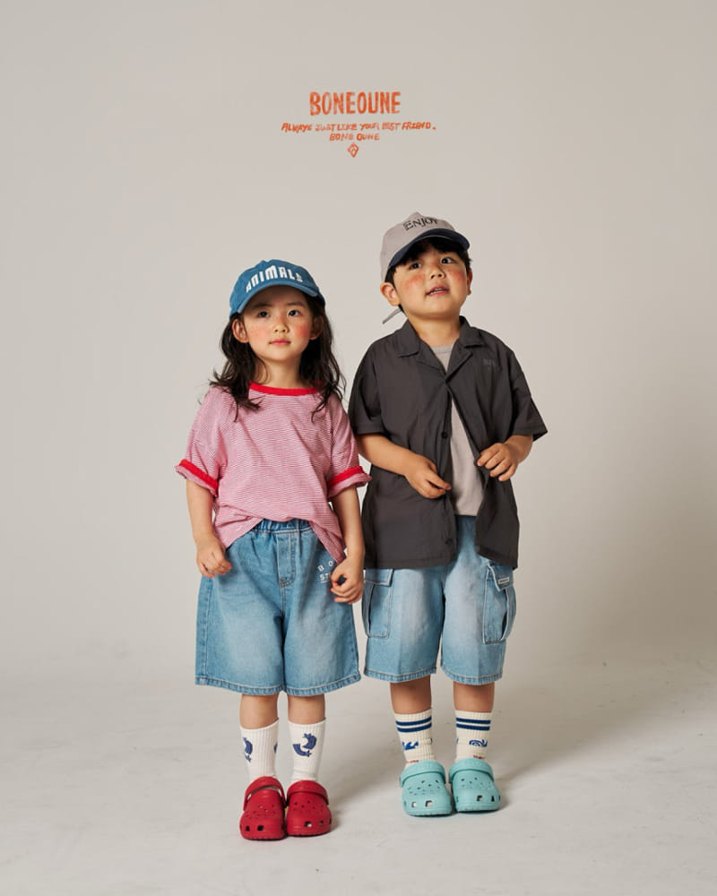 Comma - Korean Children Fashion - #childofig - Double Cargo Denim Shorts - 9