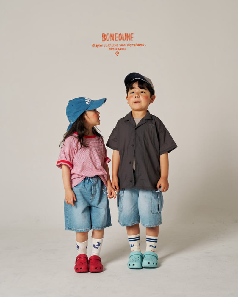 Comma - Korean Children Fashion - #childrensboutique - Double Cargo Denim Shorts - 10