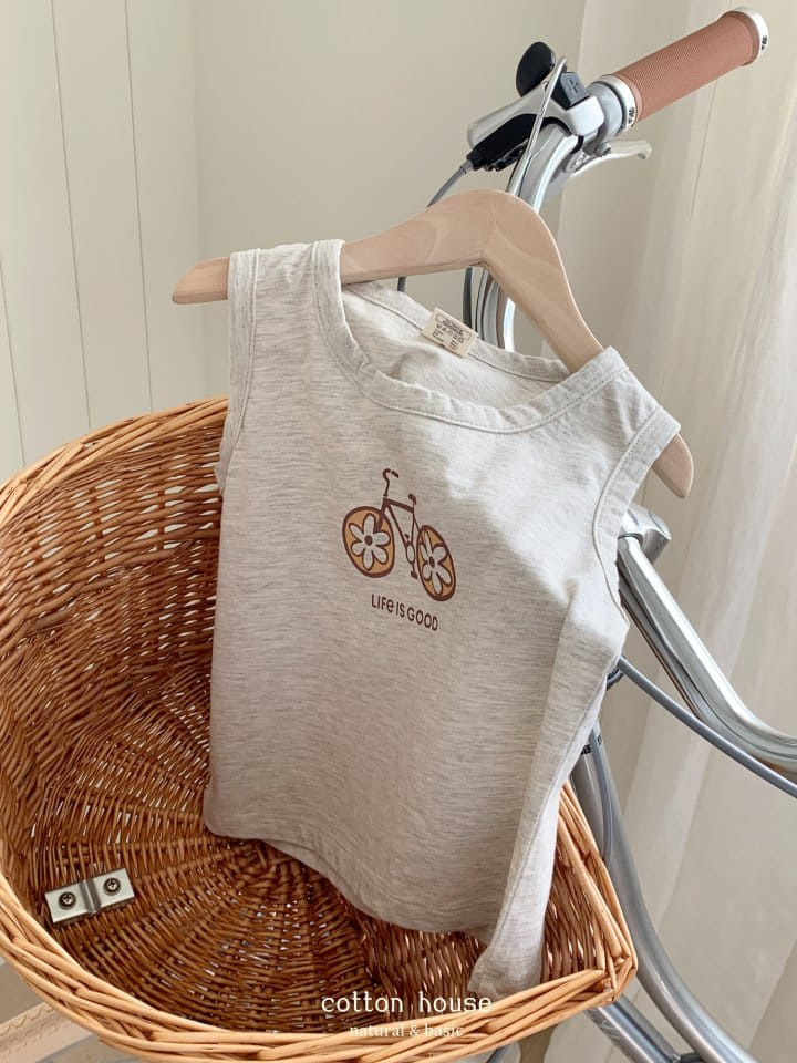 Cotton House - Korean Children Fashion - #prettylittlegirls - Bike Sleeveless Tee - 2