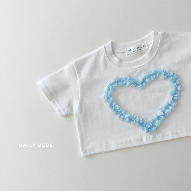 Daily Bebe - Korean Children Fashion - #Kfashion4kids - Lace Heart Crop Tee - 3