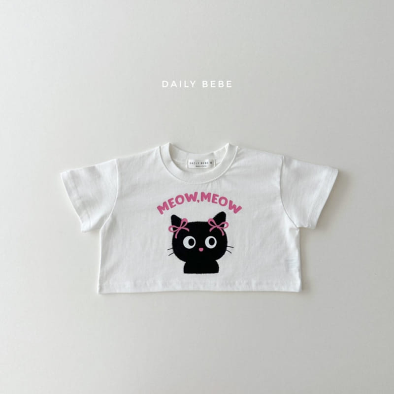 Daily Bebe - Korean Children Fashion - #Kfashion4kids - Cat Crop Top  - 2