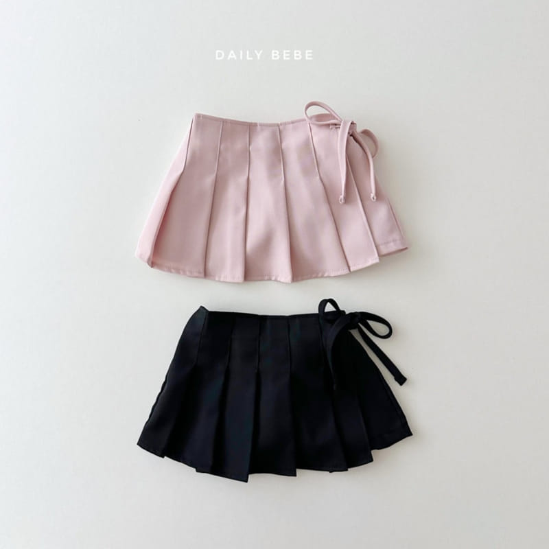 Daily Bebe - Korean Children Fashion - #childofig - Ribbon Wrinkle Skirt