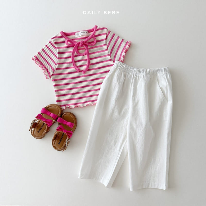 Daily Bebe - Korean Children Fashion - #childofig - Terry Ribbon Tee - 9