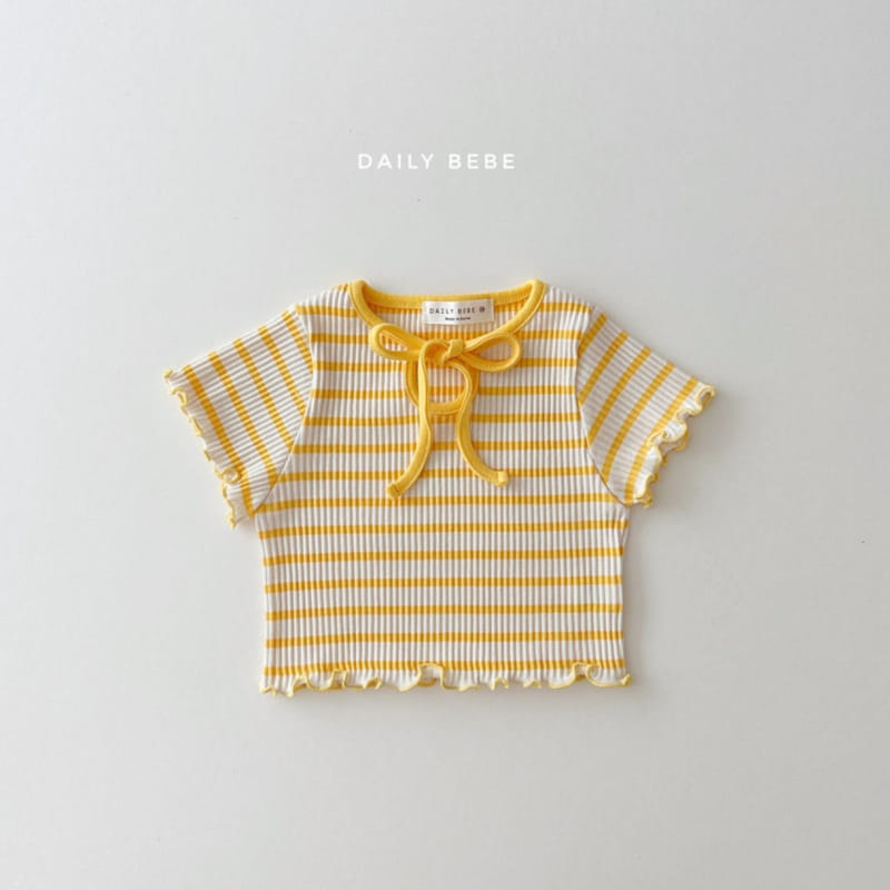 Daily Bebe - Korean Children Fashion - #childrensboutique - Terry Ribbon Tee - 10