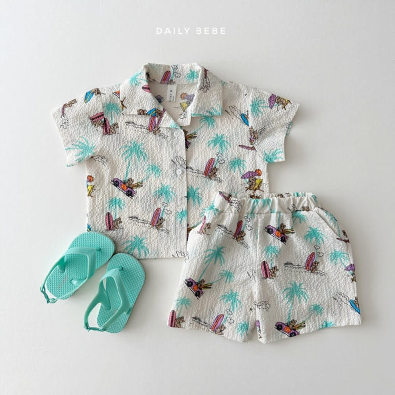 Daily Bebe - Korean Children Fashion - #childrensboutique - Plam Bear Top Bottom Set