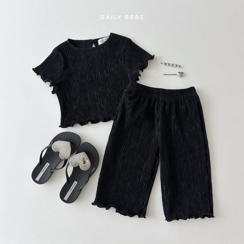 Daily Bebe - Korean Children Fashion - #designkidswear - Terry Pleats Top Bottom Set - 8