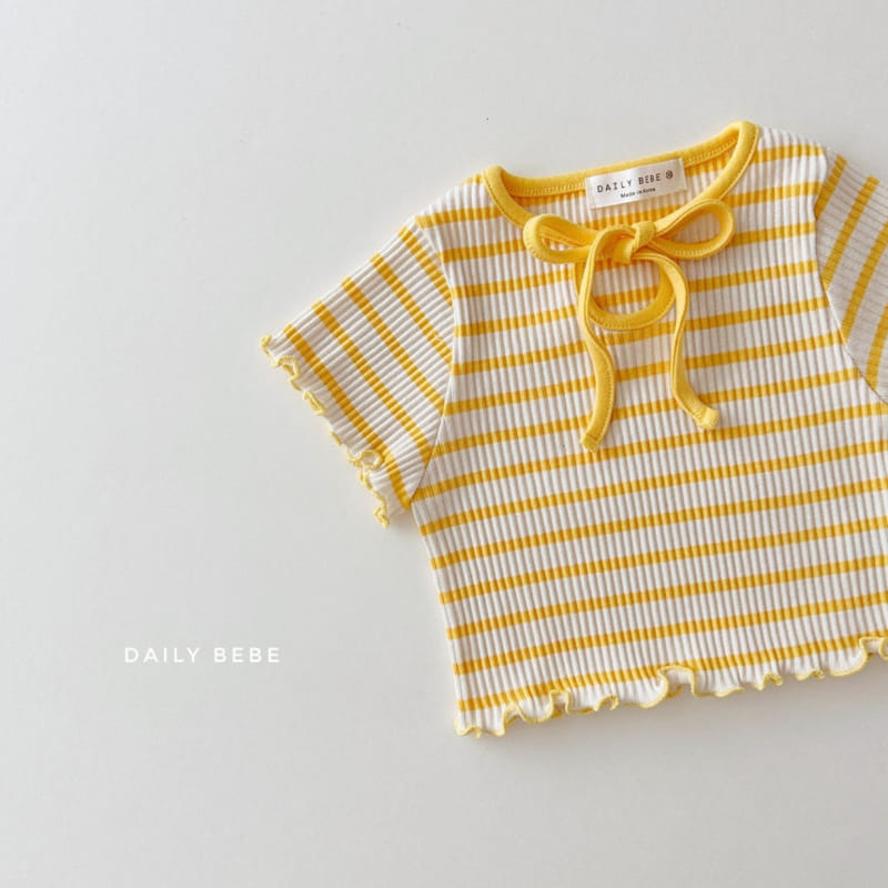 Daily Bebe - Korean Children Fashion - #designkidswear - Terry Ribbon Tee - 11