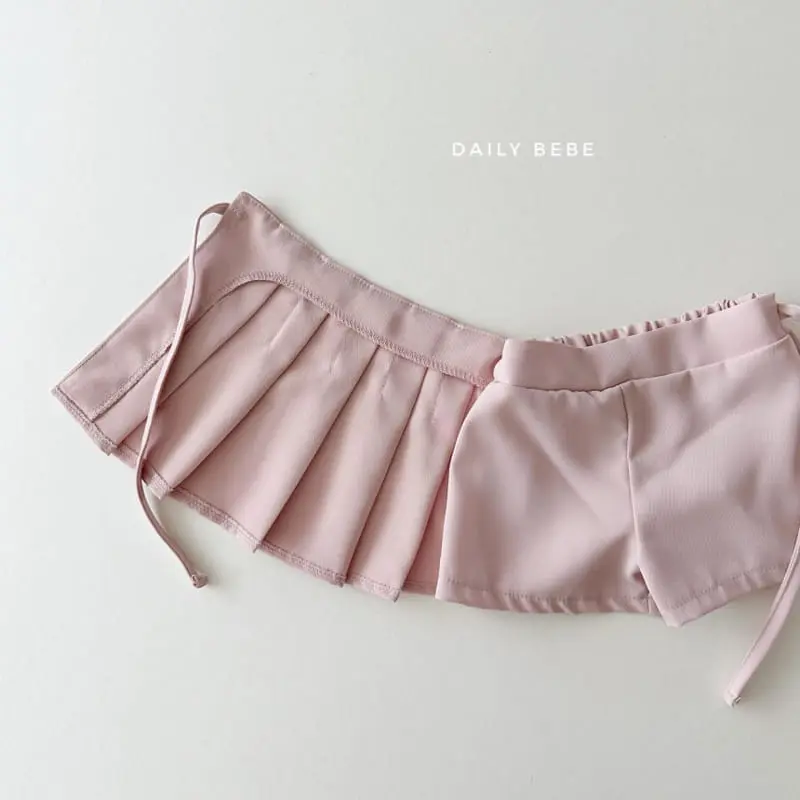 Daily Bebe - Korean Children Fashion - #designkidswear - Ribbon Wrinkle Skirt - 4