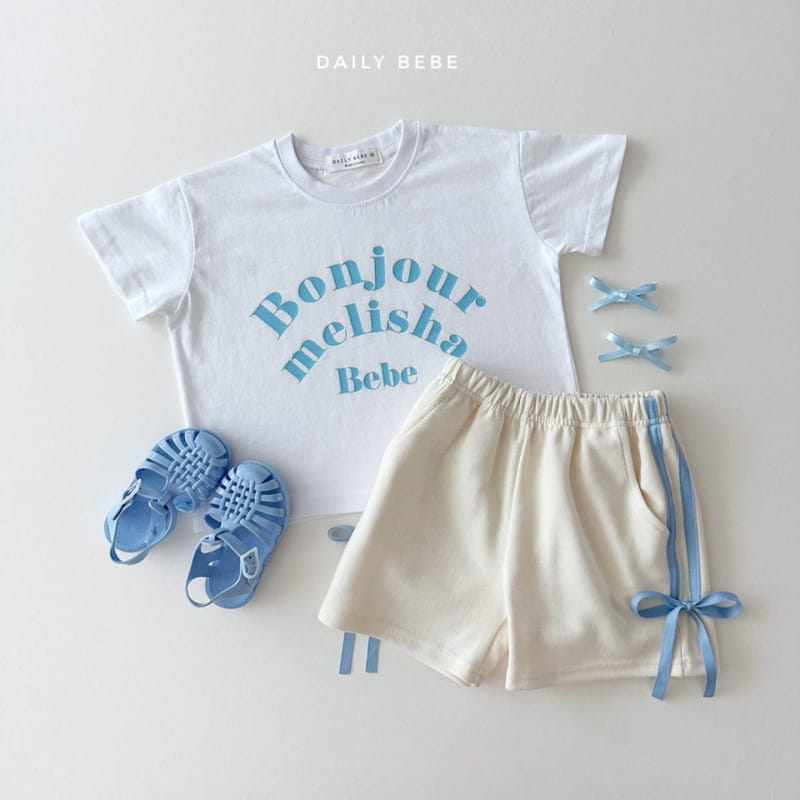 Daily Bebe - Korean Children Fashion - #kidsshorts - Bonjour Tee - 5