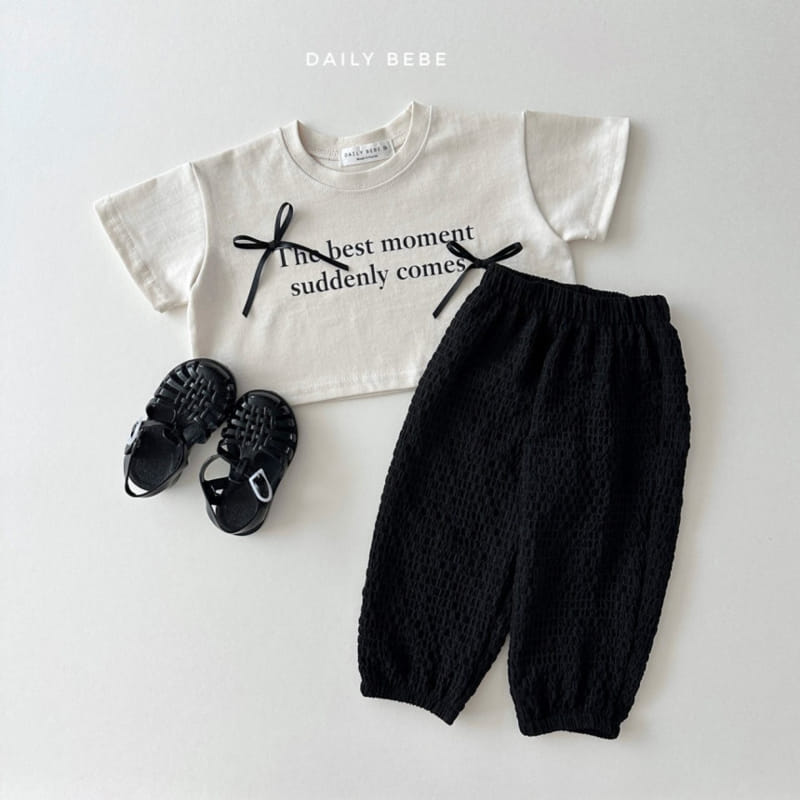 Daily Bebe - Korean Children Fashion - #kidzfashiontrend - Moment Ribbon Tee - 8