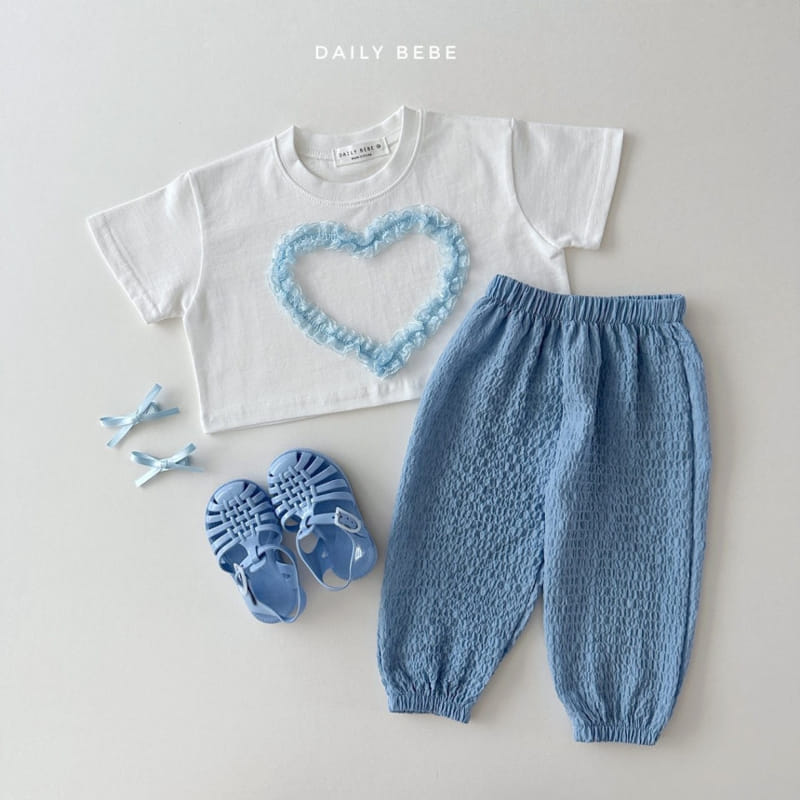 Daily Bebe - Korean Children Fashion - #magicofchildhood - Lace Heart Crop Tee - 5