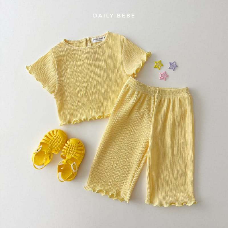 Daily Bebe - Korean Children Fashion - #minifashionista - Terry Pleats Top Bottom Set - 3