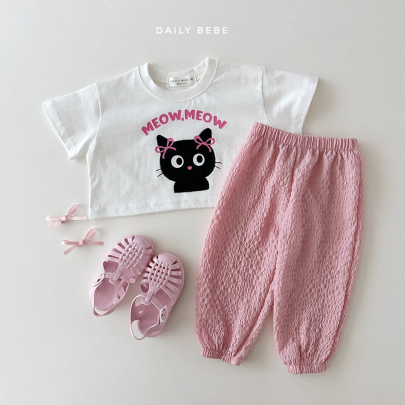 Daily Bebe - Korean Children Fashion - #minifashionista - Cat Crop Top  - 5