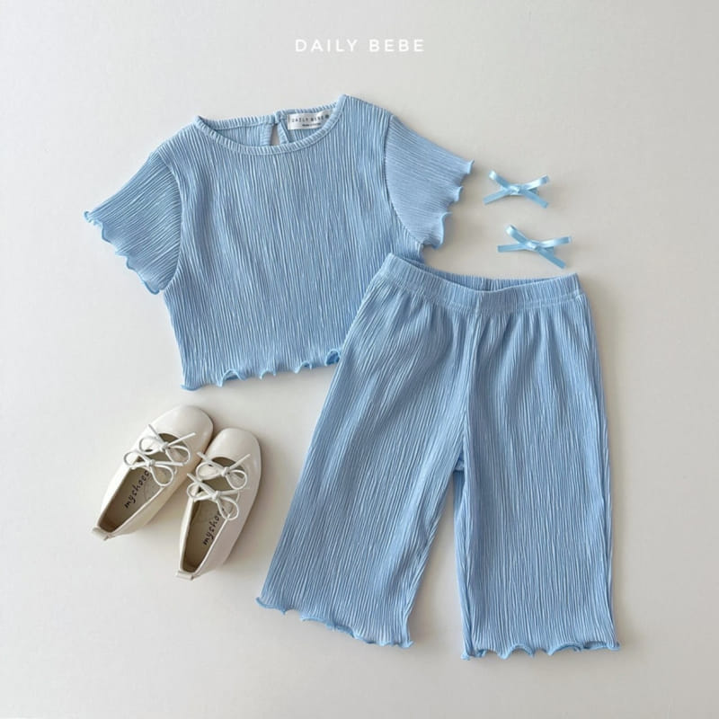 Daily Bebe - Korean Children Fashion - #minifashionista - Terry Pleats Top Bottom Set - 4