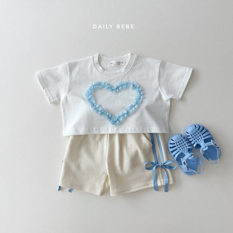 Daily Bebe - Korean Children Fashion - #prettylittlegirls - Lace Heart Crop Tee - 7