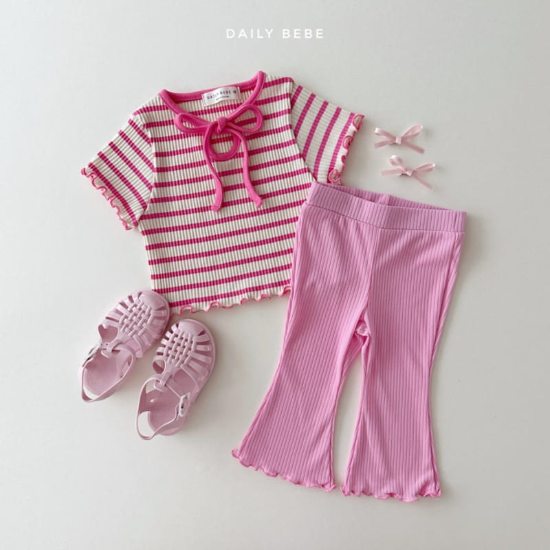 Daily Bebe - Korean Children Fashion - #prettylittlegirls - Terry Ribbon Tee - 5