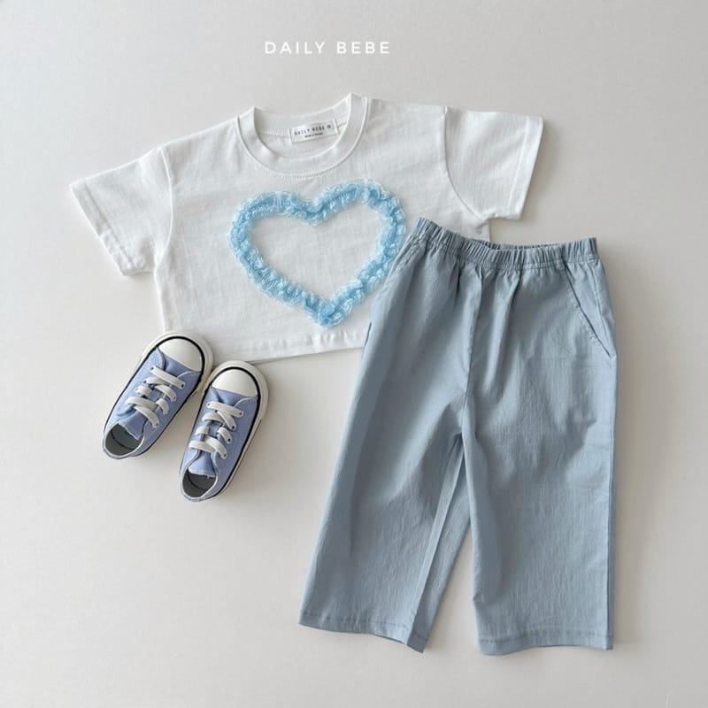 Daily Bebe - Korean Children Fashion - #stylishchildhood - Lace Heart Crop Tee - 10