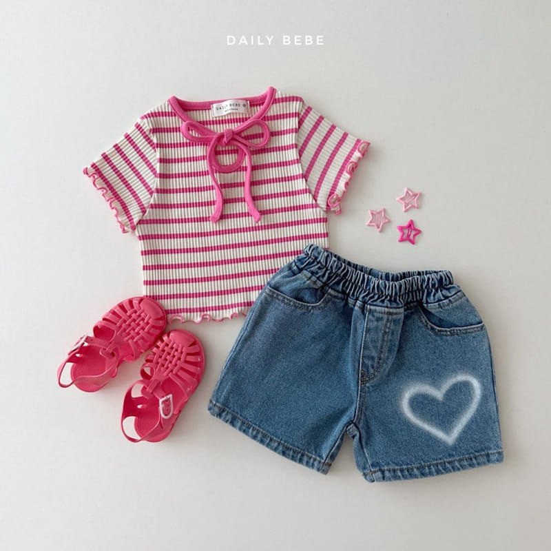 Daily Bebe - Korean Children Fashion - #stylishchildhood - Terry Ribbon Tee - 8