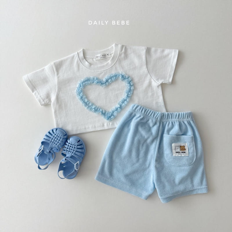 Daily Bebe - Korean Children Fashion - #todddlerfashion - Lace Heart Crop Tee - 8