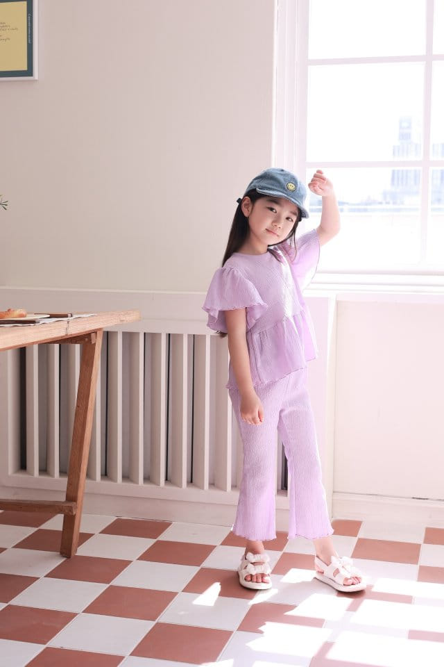 Dalla - Korean Children Fashion - #fashionkids - Yogurt Top Bottom Set - 2