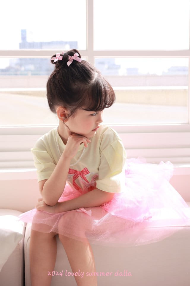 Dalla - Korean Children Fashion - #fashionkids - Heart Pearl Tee - 2