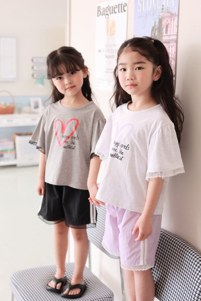 Dalla - Korean Children Fashion - #fashionkids - Love Me Lace Tee - 4