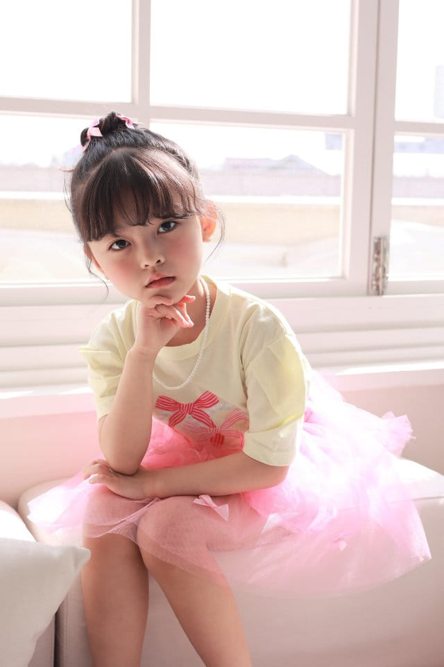 Dalla - Korean Children Fashion - #kidsshorts - Heart Pearl Tee - 3