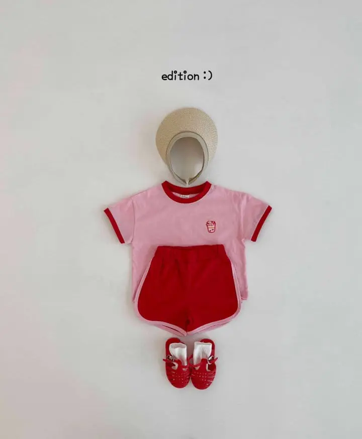 Edition - Korean Children Fashion - #fashionkids - Milk Tea Piping Top Bottom Set - 6