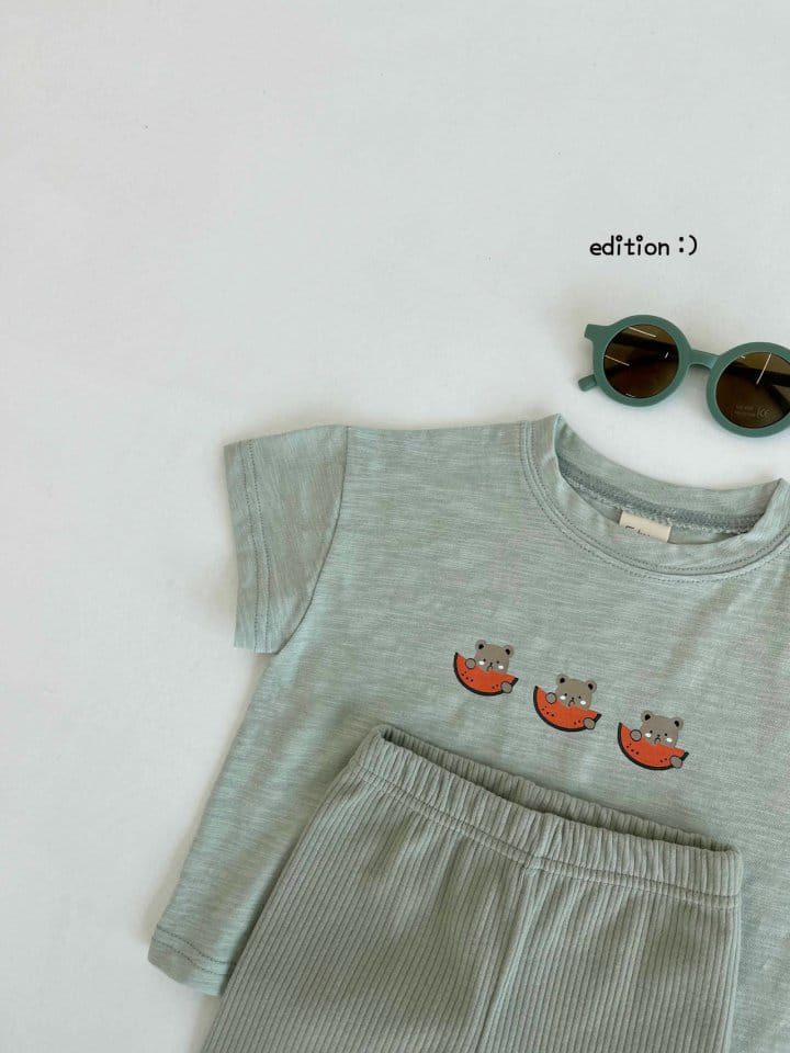 Edition - Korean Children Fashion - #kidsshorts - Water Melon Leggings Top Bottom Set - 9