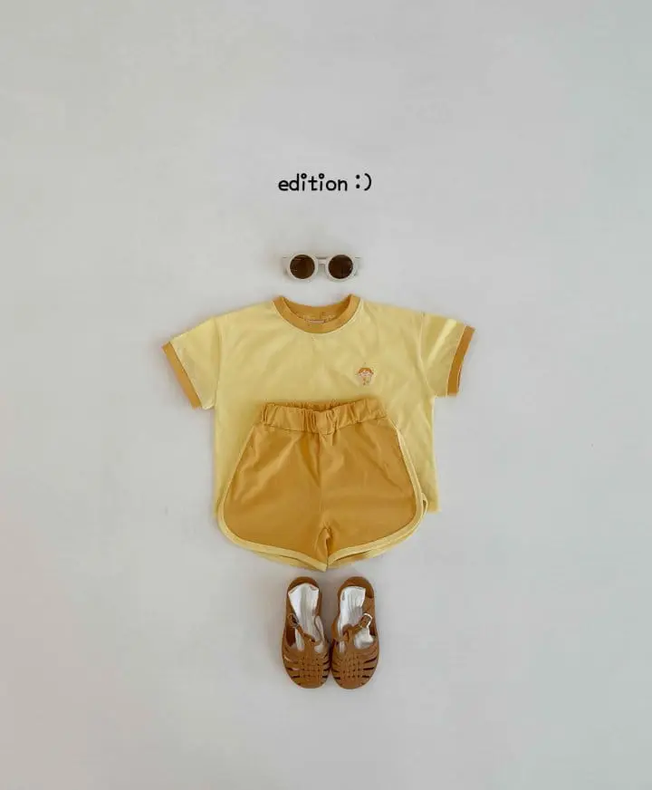 Edition - Korean Children Fashion - #kidsshorts - Milk Tea Piping Top Bottom Set - 7