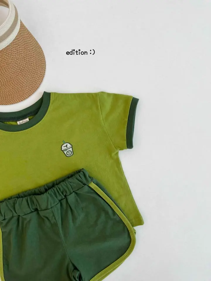 Edition - Korean Children Fashion - #kidzfashiontrend - Milk Tea Piping Top Bottom Set - 9