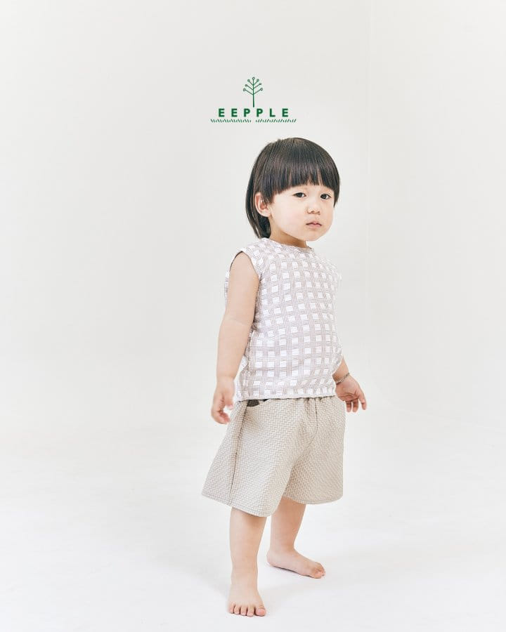 Eepple - Korean Children Fashion - #kidsshorts - Embo Sleeveless Tee - 4