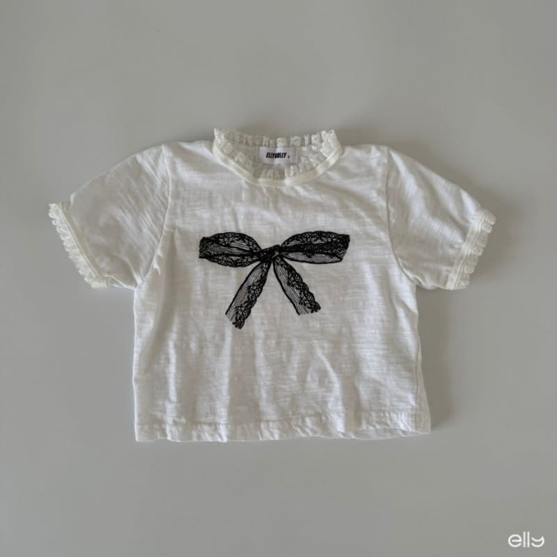 Ellymolly - Korean Children Fashion - #childofig - Slop Lace Ribbon Tee - 4