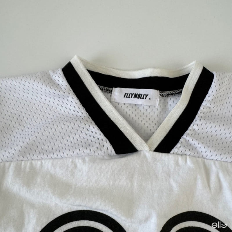 Ellymolly - Korean Children Fashion - #fashionkids - Mesh V Neck Tee - 9