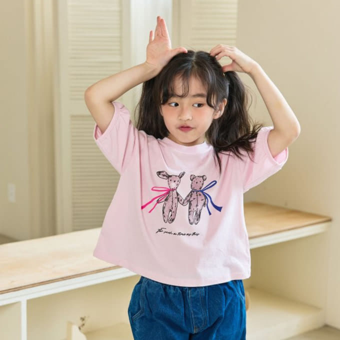 Erin J - Korean Children Fashion - #kidzfashiontrend - Bear Shirring Tee