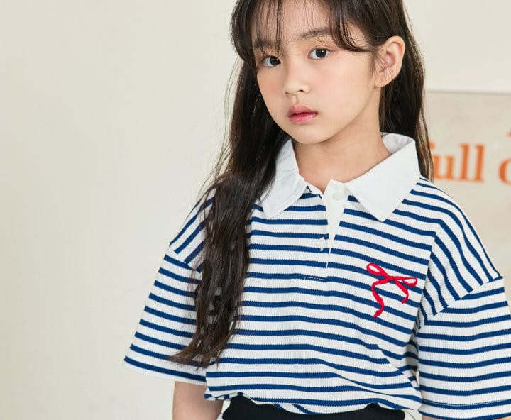 Erin J - Korean Children Fashion - #prettylittlegirls - Ribbon Collar Tee - 3