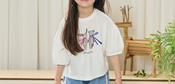 Erin J - Korean Children Fashion - #stylishchildhood - Bear Shirring Tee - 9