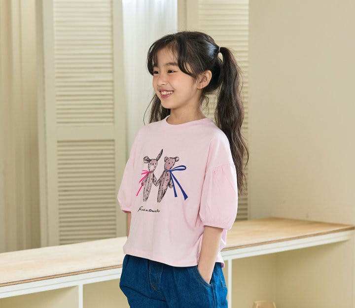 Erin J - Korean Children Fashion - #todddlerfashion - Bear Shirring Tee - 7