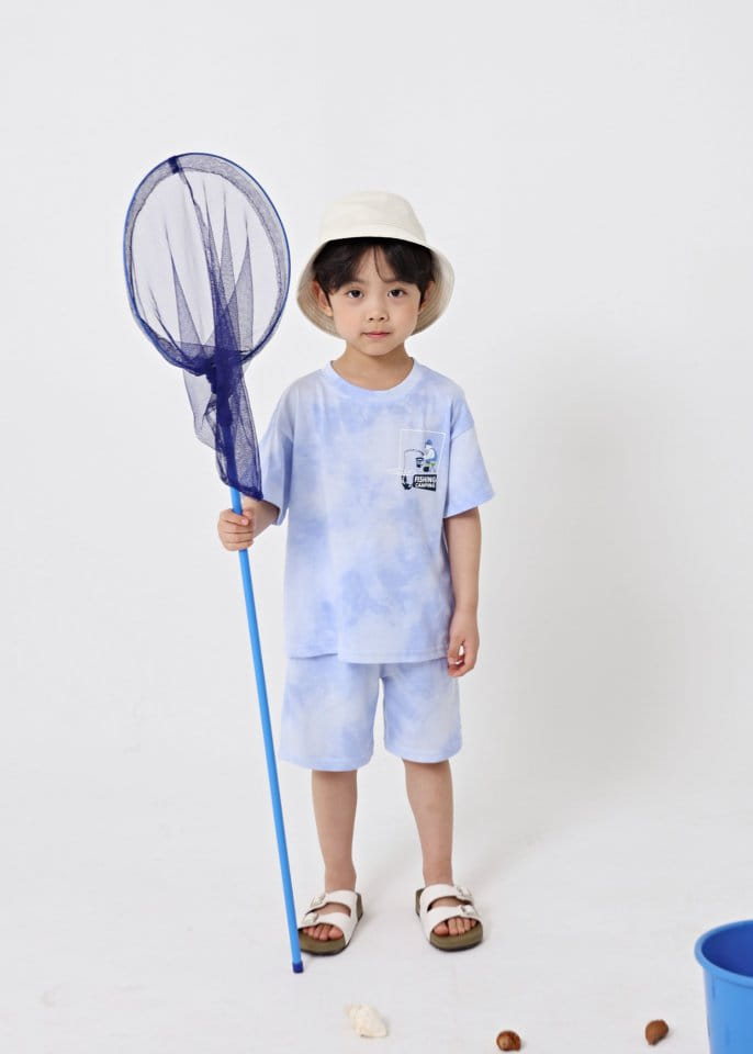 Fashion King - Korean Children Fashion - #Kfashion4kids - Fishing Water Paint Top Bottom Set - 8